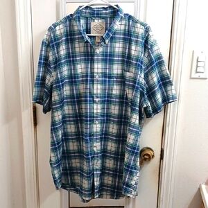 Men's Blue Plaid Shirt Size XXL